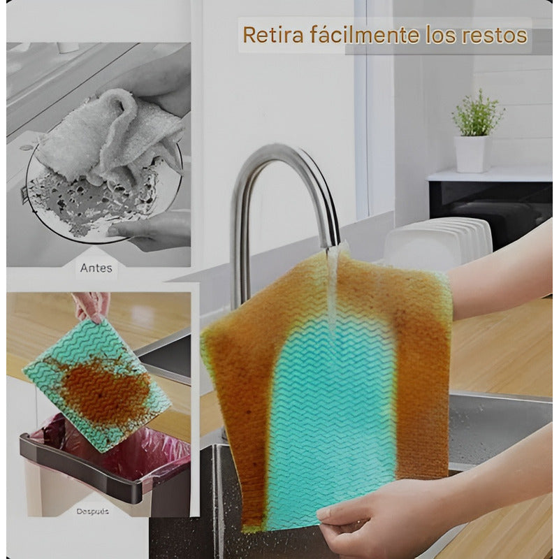 100 Paño Absorbente Cocina Paño Desechable Paño Reutilizable
