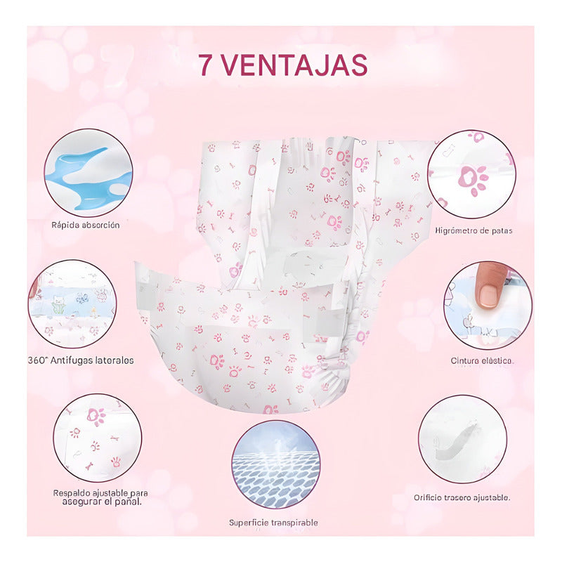 X30 Pañales Para Perros Panal Hembra Macho Pañales Gato M