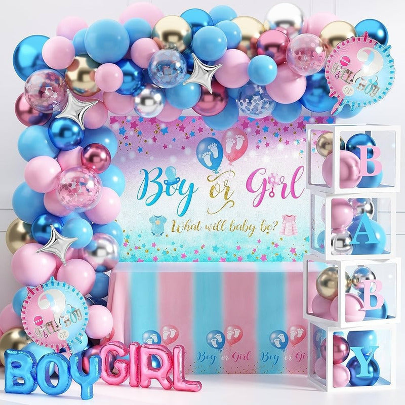 Set Globos Baby Shower Globos Decoracion Revelador Genero