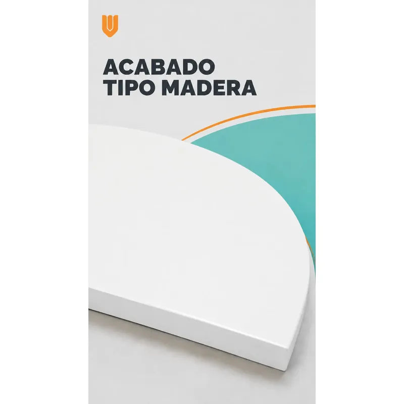 Repisas Flotante Blanco Acabado Madera Pared 25cm Esquinera Repisa Esquinera Flotante Acabado Madera Cuarto Círculo Borde Curvo Fijación Oculta Mural Decorativa 25cm