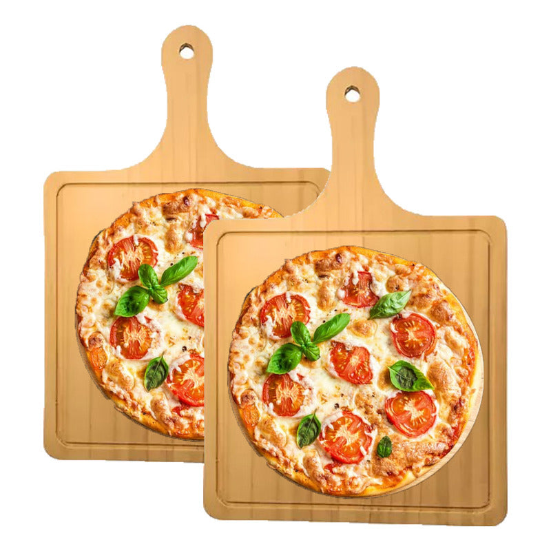3 Tabla Pizza Tabla Picoteo Tabla Picar Madera Bambu 30x40cm