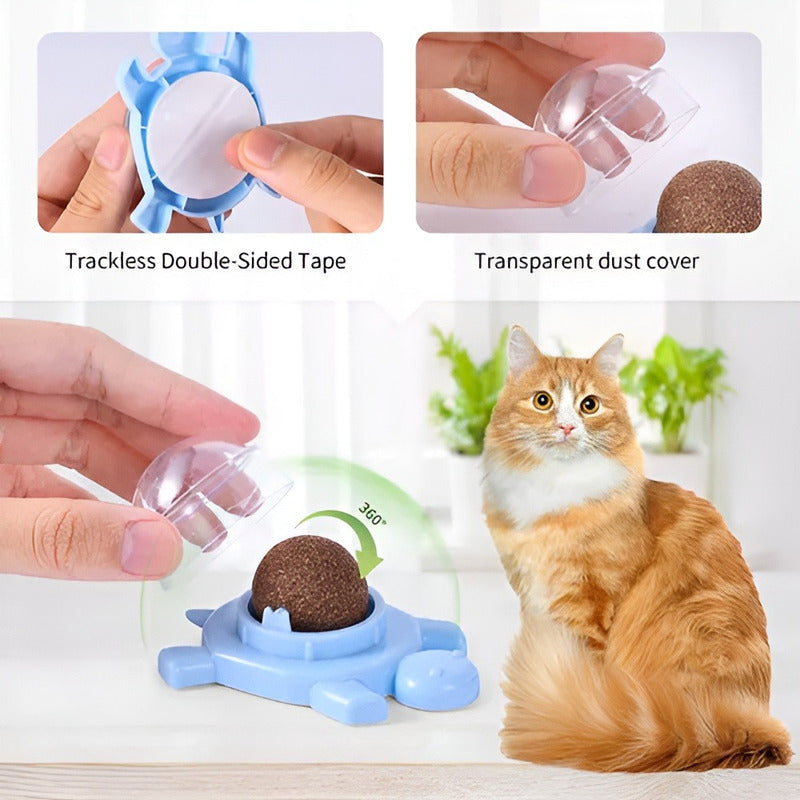 X4 Bola Hierba Gatera Catnip Snack Para Gatos Bola Adhesiva
