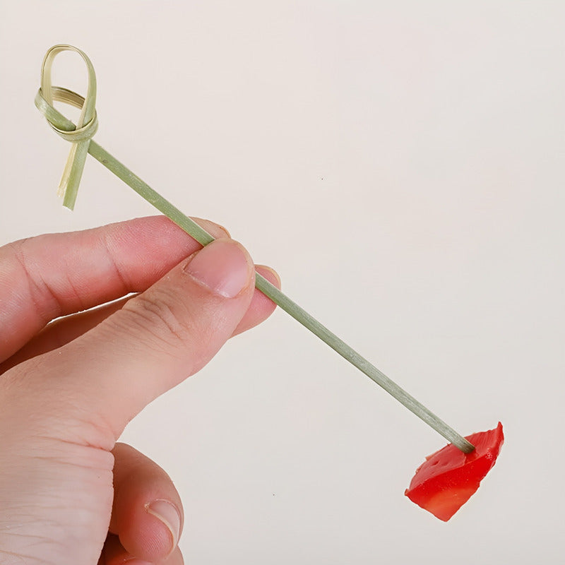 50 Brocheta Bambu Pincho Palillo Bambu Brocheta Nudo 9 Cm