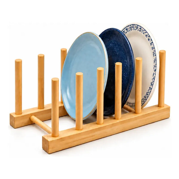 Escurridor Platos 25cm Secador Secaplatos Organizador Bambu Bambu Organizador Platos Madera Natural Portaplatos Separadores Verticales Estructura Abierta Cocina 25cm