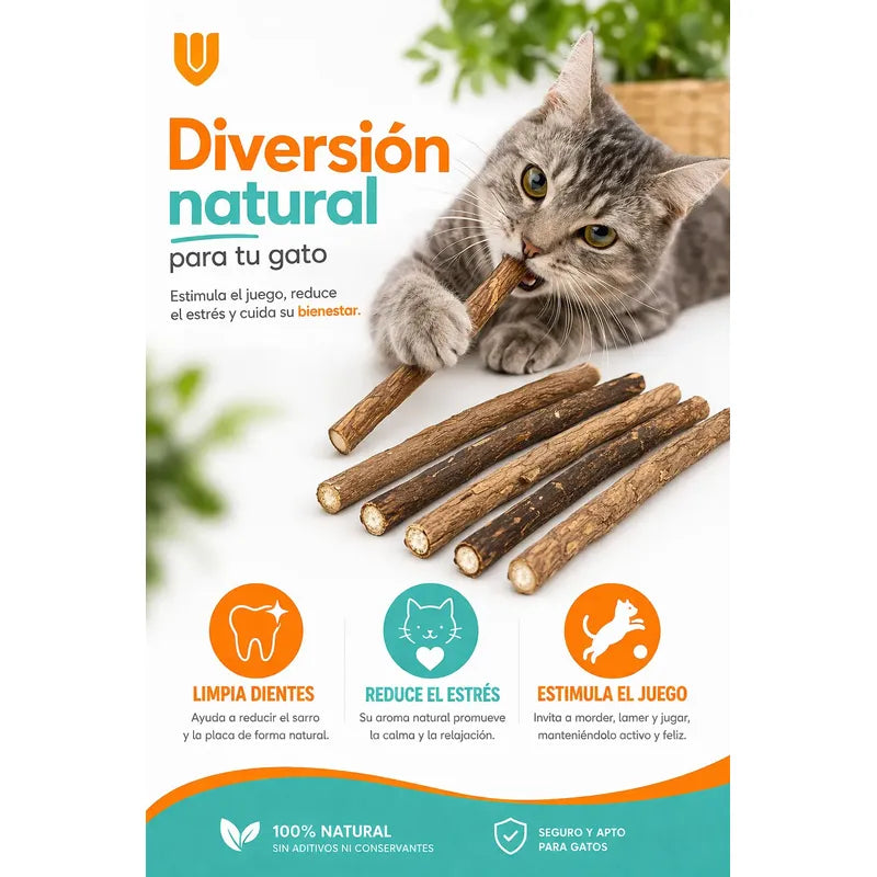 X20 Palitos Hierba Gatera Yerba Gatera Juguete Para Gatos Marrón