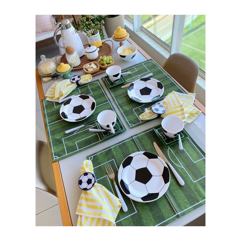 X10 Platos Cumpleaños Futbol Platos Desechable Decoracion