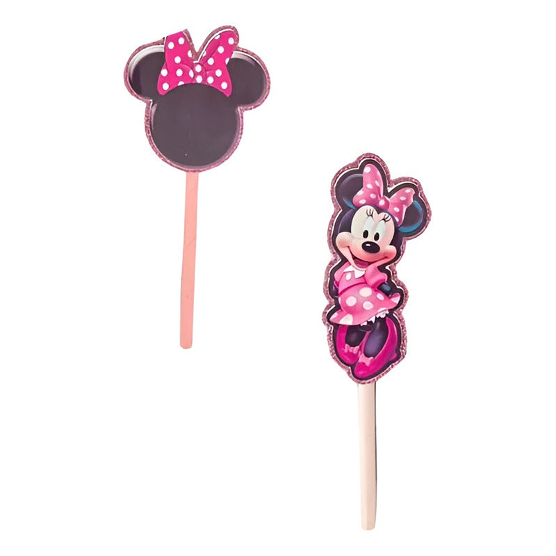Topper Cumpleaños Torta Cotillon Cup Cake Minnie Mouse