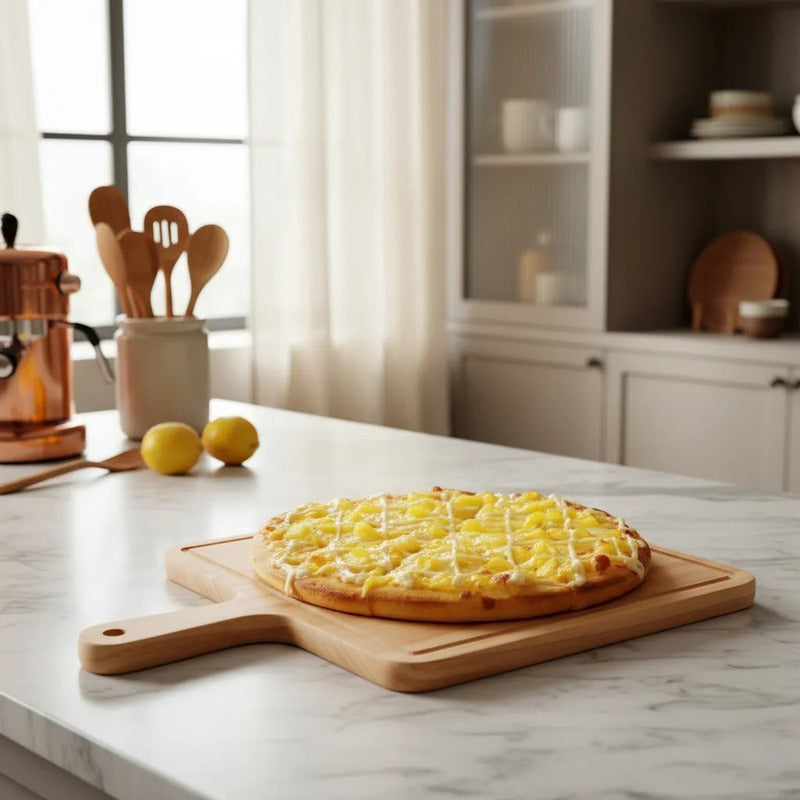 X5 Tablas Pizza Tabla Cuadrada Picoteo Plato Madera 27x30cm