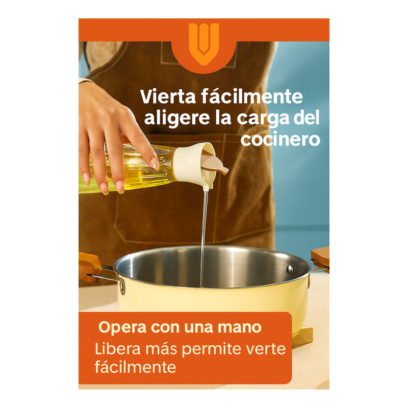 Set Frascos Vidrio Aceite Vinagre Sal Pimienta Cocina
