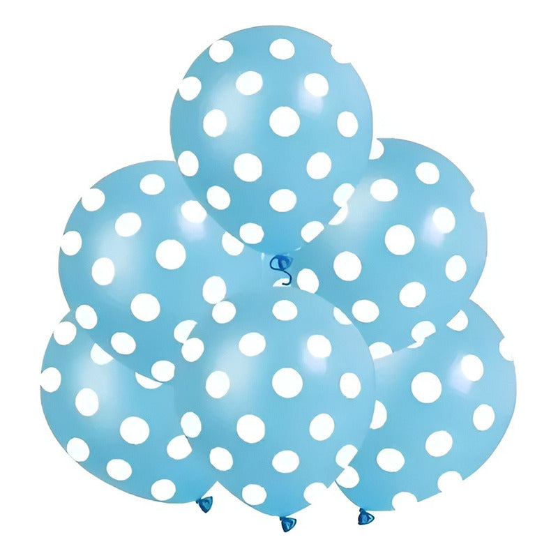 Pack X6 Globos Lunares Cumpleaños Globo Unicolor Decoracion