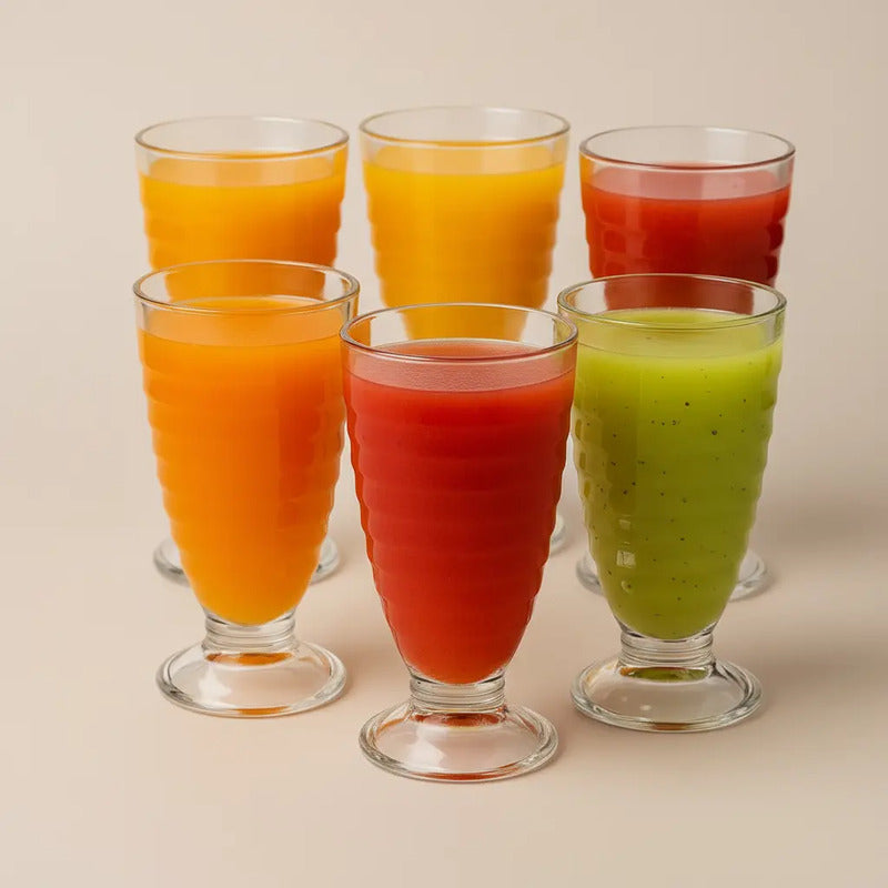 Set 6 Copas Vidrio Resistente 380 Ml Postres Helado Batidos Copa Helado