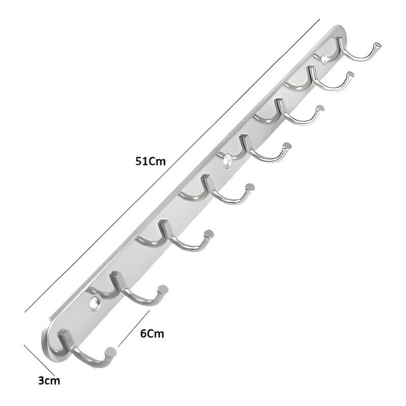 X6 Colgador Perchero Aluminio De Pared Para Toallas Ropa