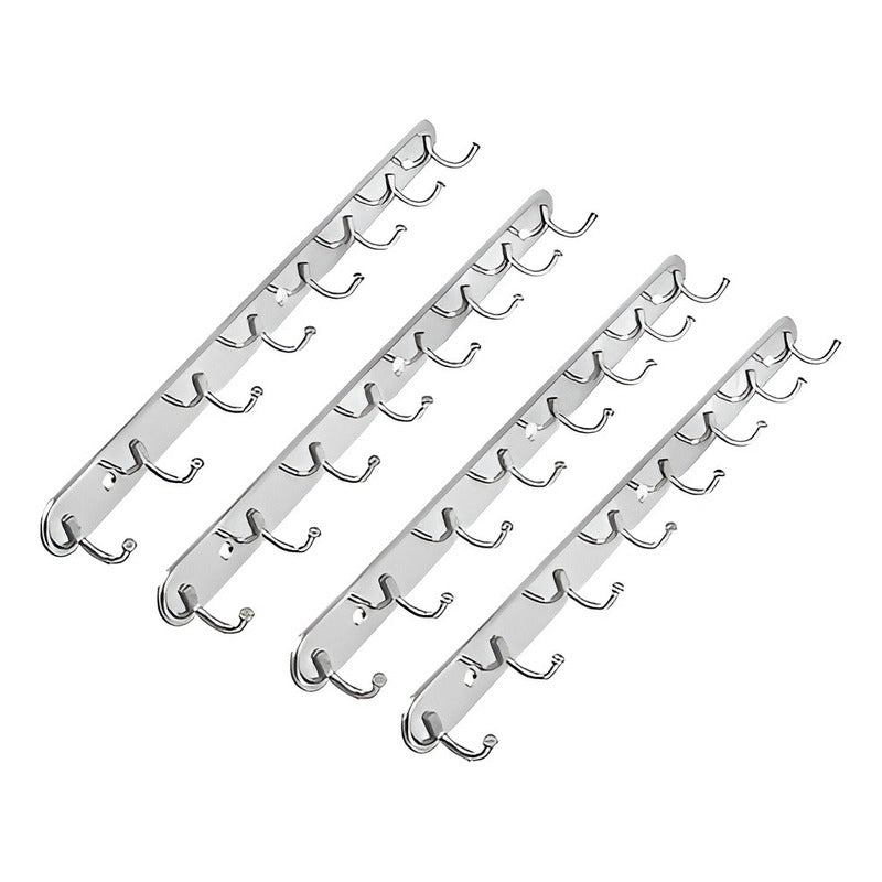 X2 Colgador Perchero Aluminio De Pared Para Toallas Ropa
