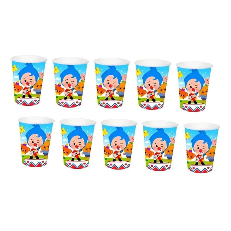 10 Vasos Cumpleaños Vasos Desechable Cumpleaños Plim Plim