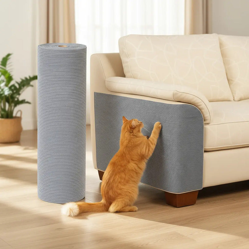 4 Protector Sillón Gato Tapete Rascador Antiarañazos Mueble Gris Tapete Rascador Gato Protector Sillon Sofa Adhesivo Antideslizante Poliester Antiaranazos Mueble 100 X 30 Cm Premium Gris