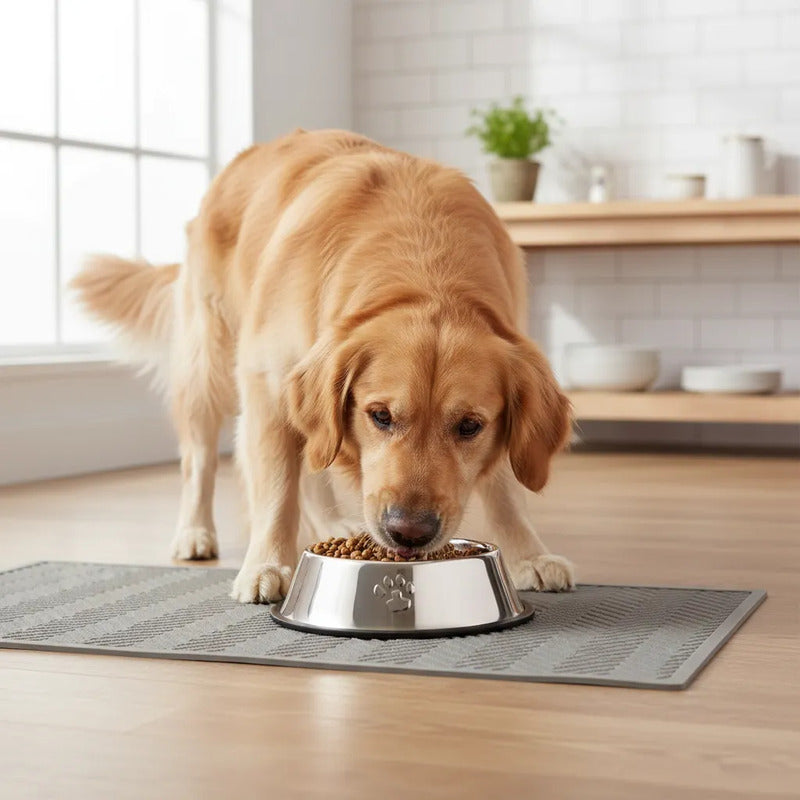 Comedero Acero Inoxidable 26cm Base Firme Perros Gatos Acero Metalico Plateado Tono Brillante Acero Inoxidable Resistente Agua Mascotas Estilo Moderno Visual Limpio Durabilidad Alta