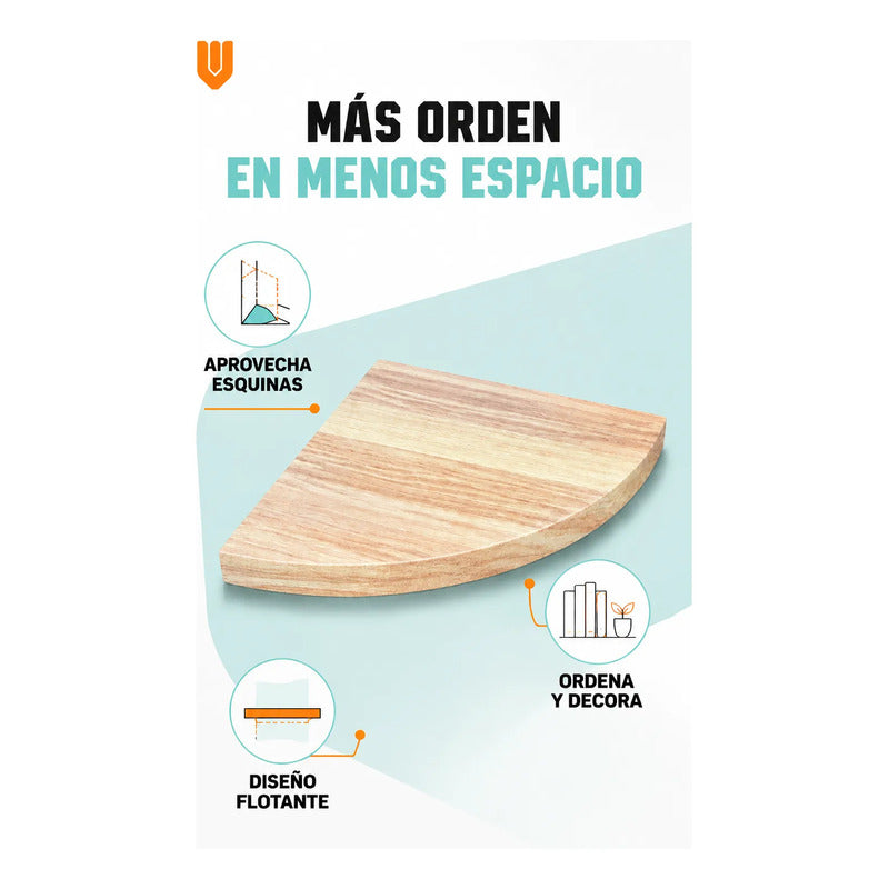 Repisas Flotante Beige Acabado Madera Pared 25cm Esquinera Repisa Esquinera Flotante Acabado Madera Cuarto Círculo Borde Curvo Fijación Oculta Mural Decorativa 25cm