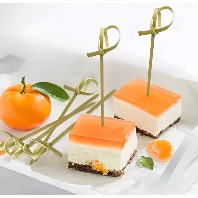 X50 Brocheta Palillo Bambu Brocheta Nudo Bambu Pincho 12 Cm
