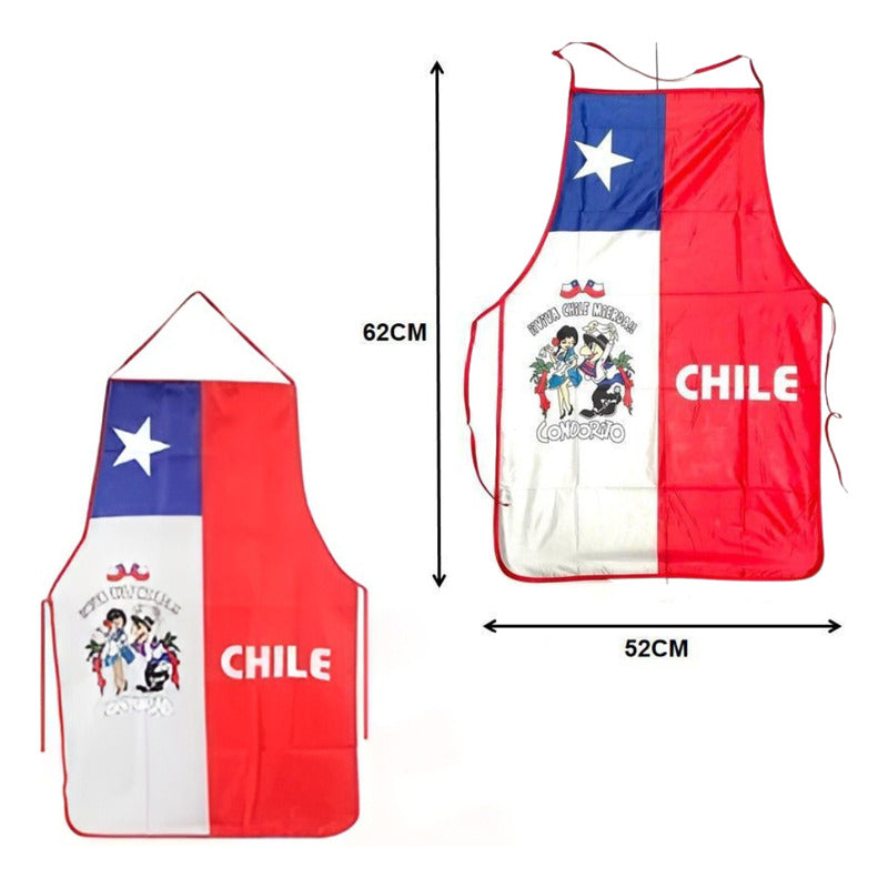 X4 Delantal Cocina Fechas Patrias Delantal Festivo Chile