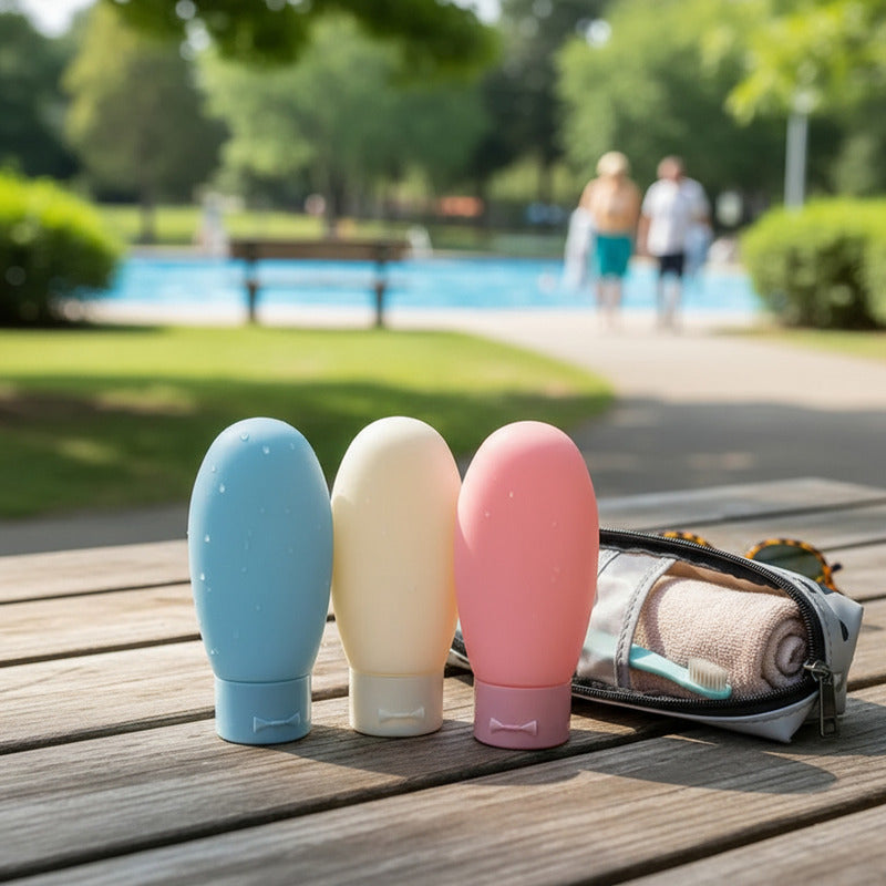 Set 11 Botella Viaje Portátil Contenedores Accesorio Shampoo