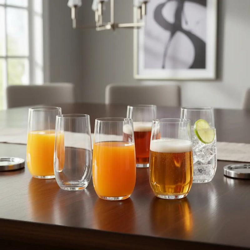 Vitrineon Cl Set 6 Vasos Vidrio Resistente 520 Ml Cristal Transparente