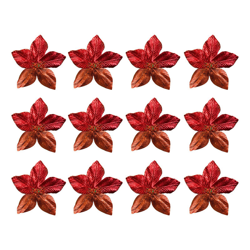 X6 Flores Navideñas Adornos Arbol Navidad Decoración Flores