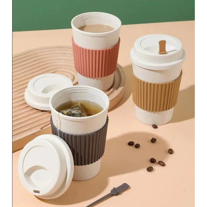 Vasos Para Café Vaso Fibra De Bambu Con Agitador Vasos Te