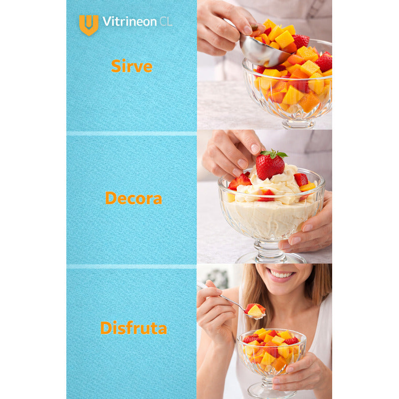 6 Copas Helado Vasos Vidrio Postre Dulces Transparente 200ml Set Copas Postre Vidrio 6 Piezas Helado Sundae Parfait Dessert Ice Cream Bowl 200ml Cristal Transparente Transparente