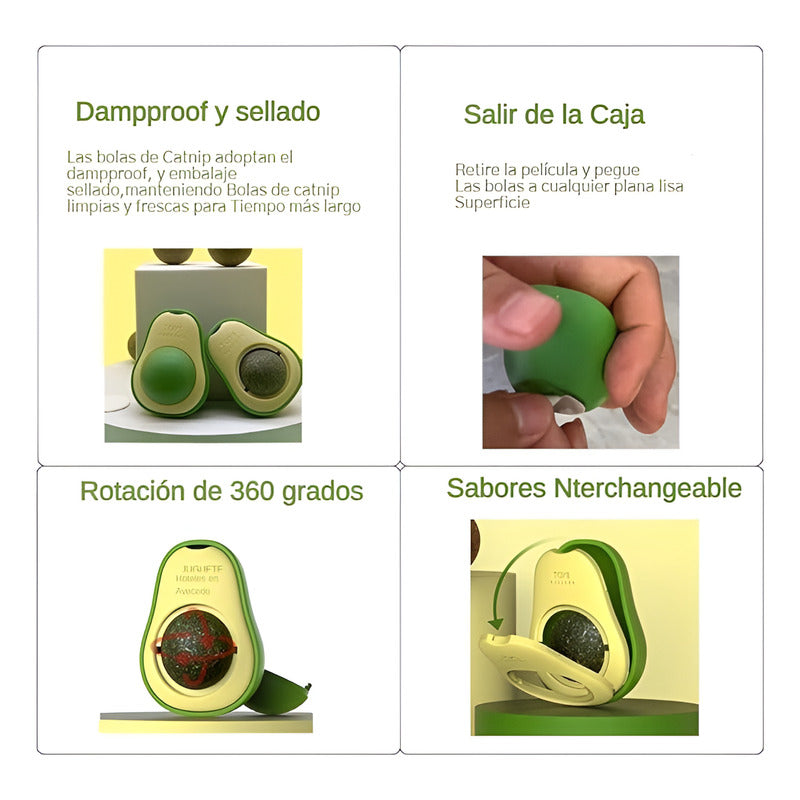 Pack 2 Juguete Catnip Para Gato Bola Giratoria Catnip Hierba