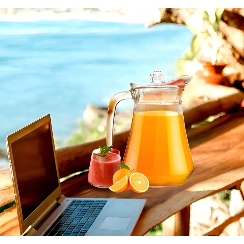 Pack X2 Jarras De Vidrio Jarra Jugo Jarras Agua Jarra Jugos