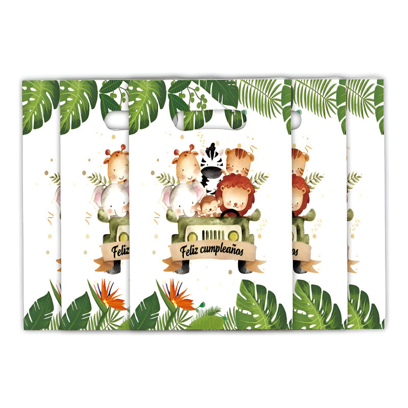 X10 Bolsa Para Piñata Safari Decoración Cumpleaños Safari