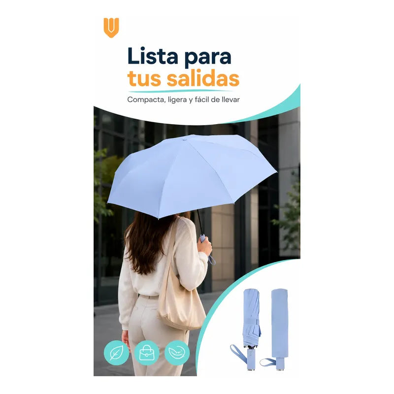 Sombrilla Plegable Retractil Lluvia Imprevista Estilo Confor