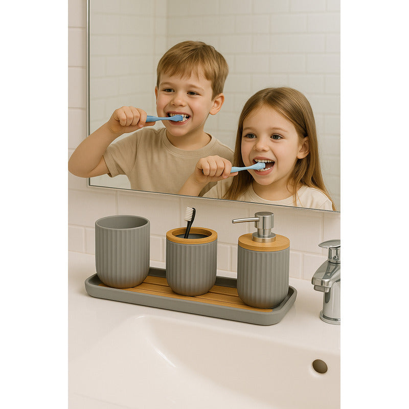 Set 4 Accesorios Bano Accesorios Para Baño Set De Baño Jabon