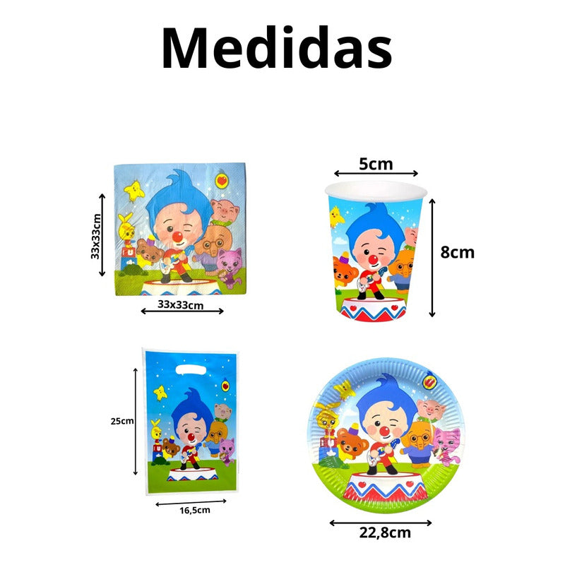 Set Cumpleaños Plim Plim Vasos Servilleta Plato Bolsa Piñata