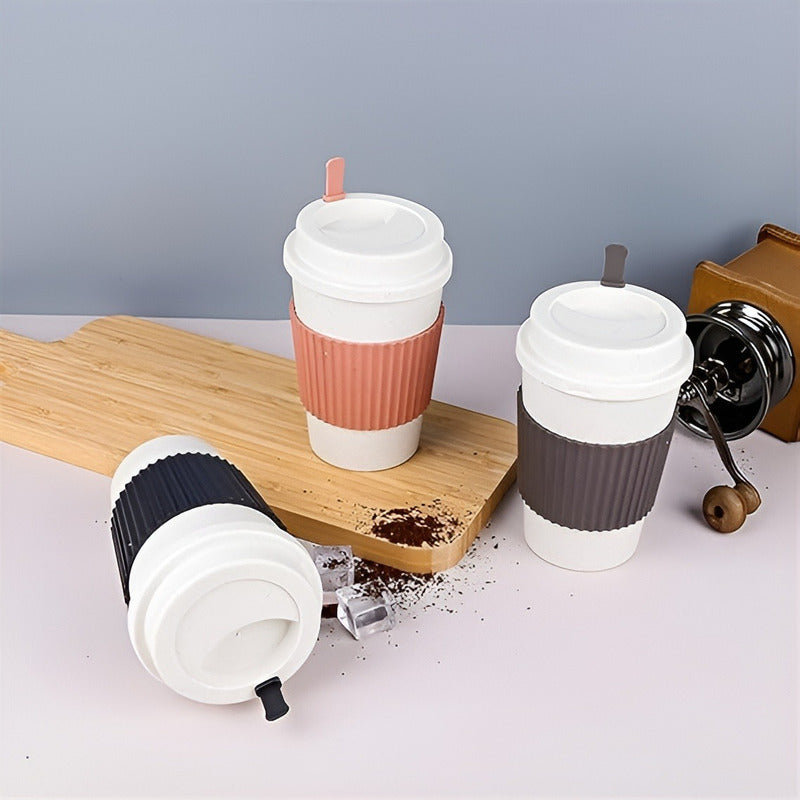 Vasos Para Café Vaso Fibra De Bambu Con Agitador Vasos Te