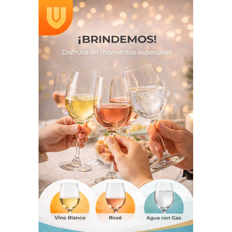 X2 Copas Vino Cristal 175ml Pack 2 Transparente Experiencia Transparente