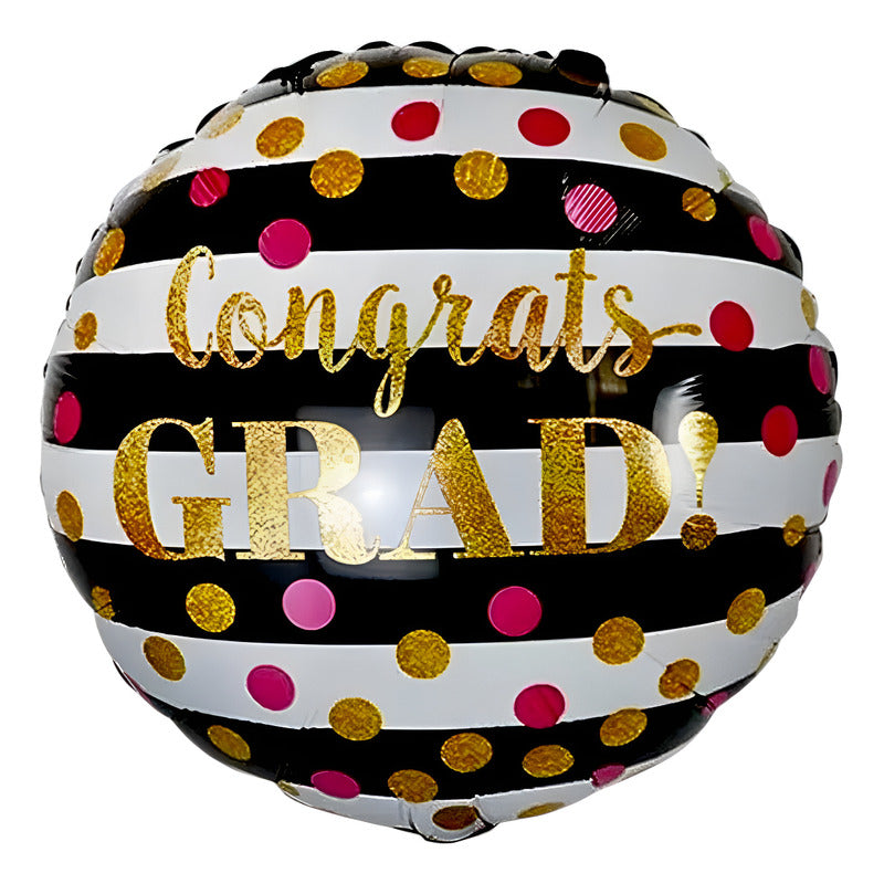 Globo Redondo Metalizado Graduación Decoracion Grado Fiesta
