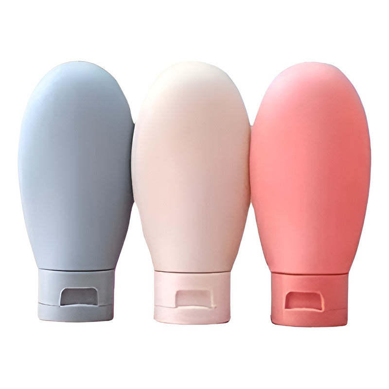 Pack 3 Botellas De Viaje De Silicona Dispensador Viaje 60ml