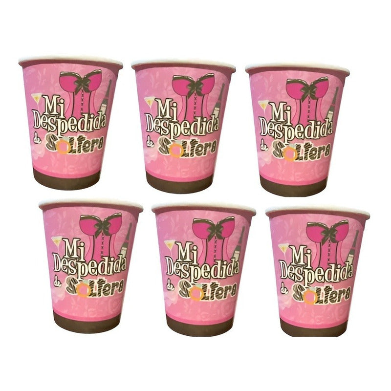 6 Vasos Desechables Despedida De Soltera Decoracion Fiesta