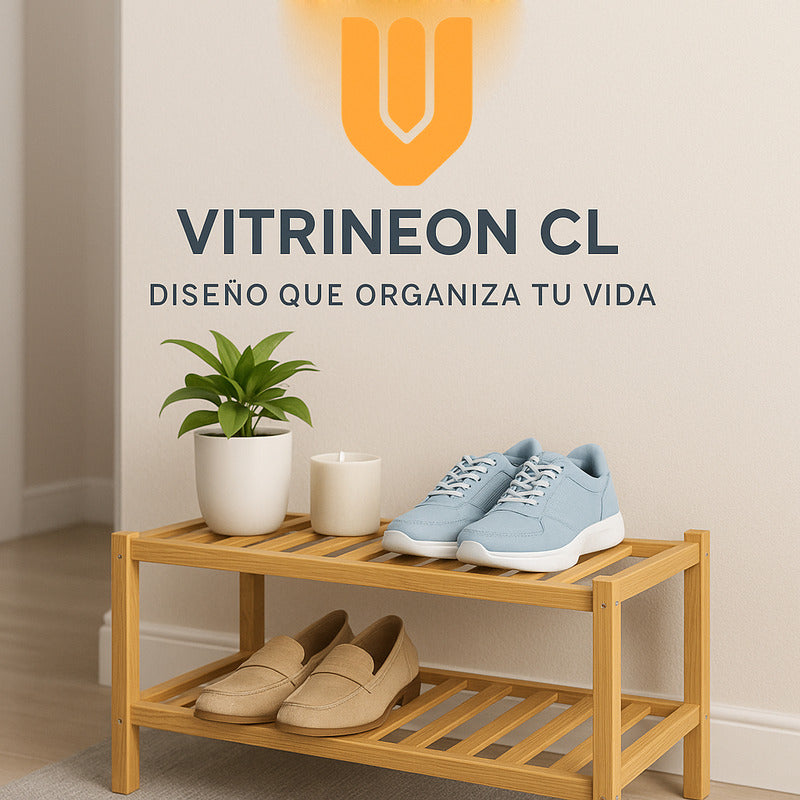 Organizador Zapatos Bambú 2 Niveles Vitrineon 66×22 Cm