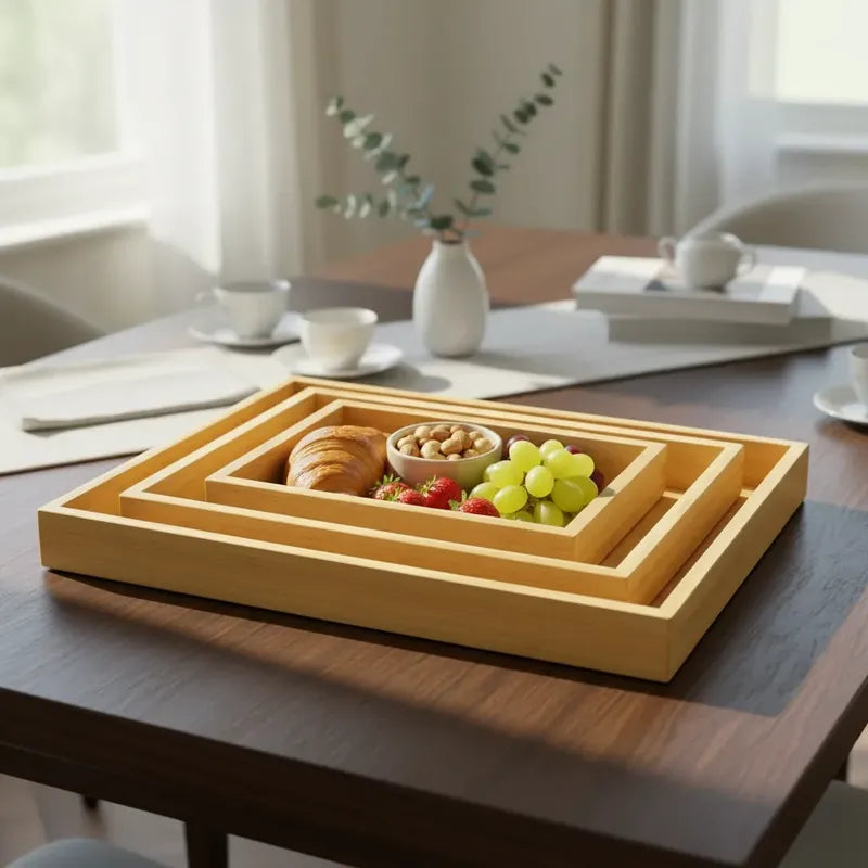 3 Bandejas Bambu Sushi Gourmet Aperitivos Cafe Restaurante M Marron Bambu Natural Madera Clara Elegante Nordico Artesanal Gourmet Calido Minimalista Cocina Premium