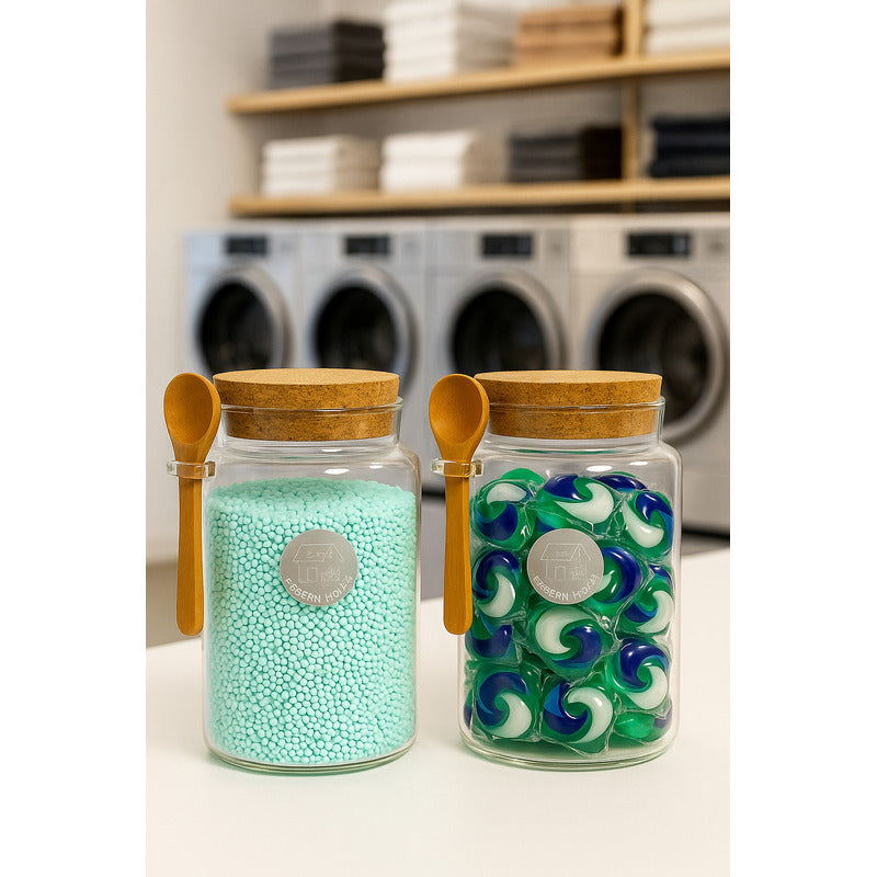 Contenedor Hermetico Para Jabon Detergente Frasco Vidrio
