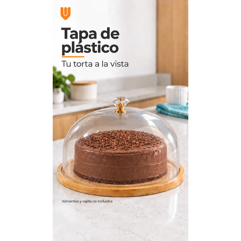 Base Torta Bambú Tapa Porta Cupcakes Soporte Transportador F Bambú