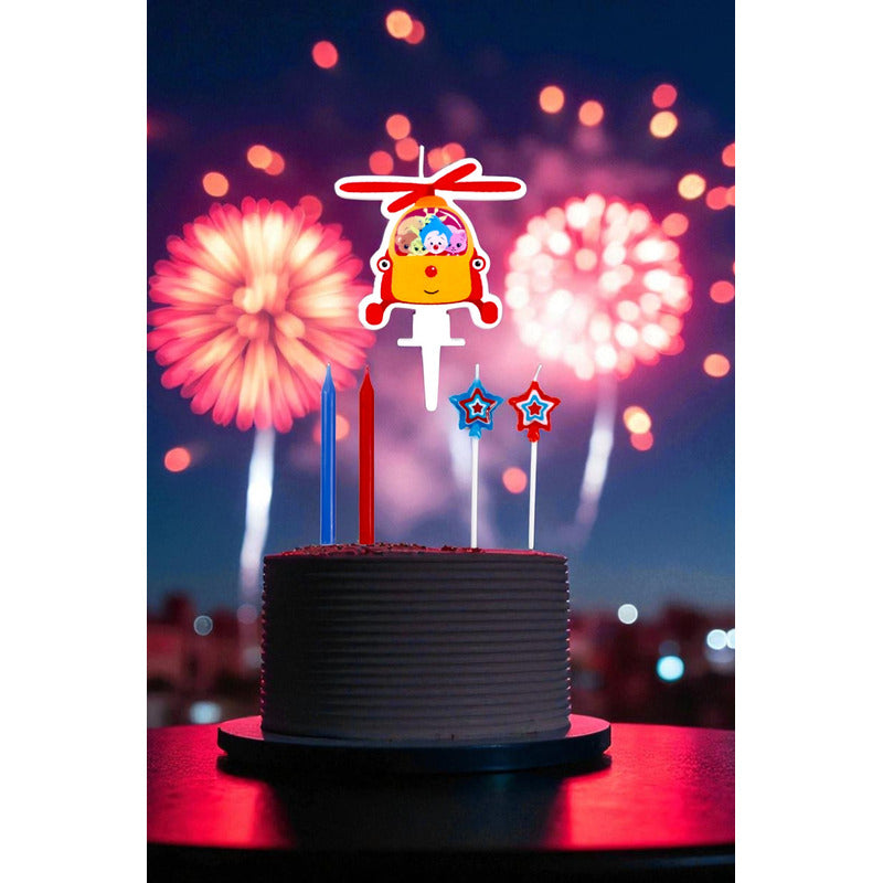 Set 7 Velas Plim Plim Feliz Cumpleaños Vela Plim Plim Fiesta