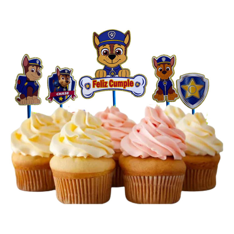 Topper Torta Cotillon Cup Cake Topper Fiesta Paw Patrol