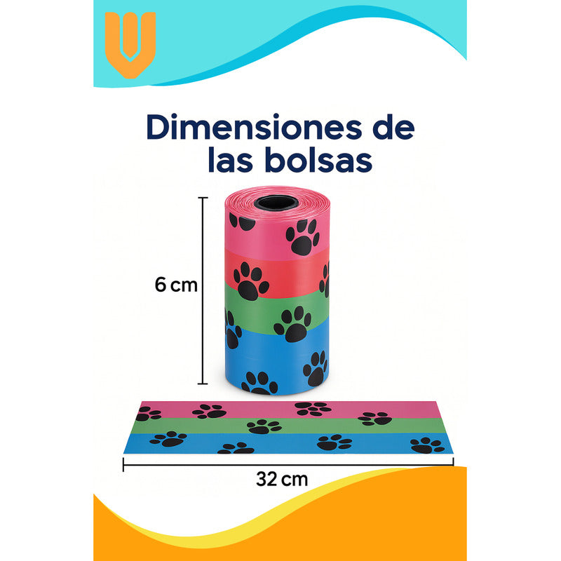 Pack 10 Bolsas Basura Excrement Heces Mascotas Perro Bolsas