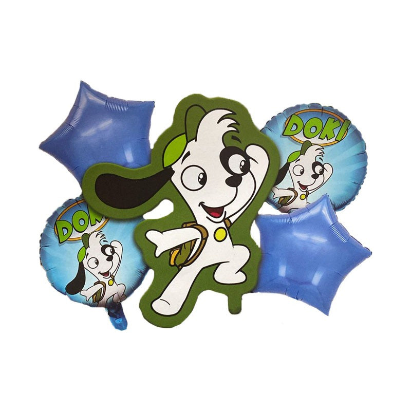 Set 5 Globos Metálicos Doki Globos Metalizado Perro Doki