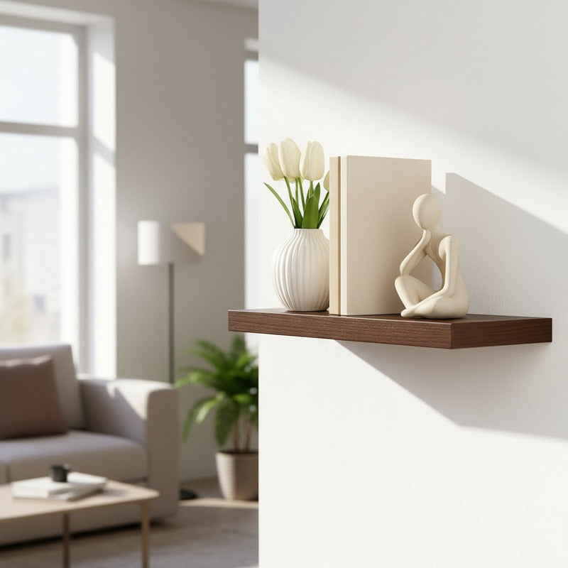 Repisa Flotante Dormitorio Baño Estantes Pared Mdf 40x15 Cm