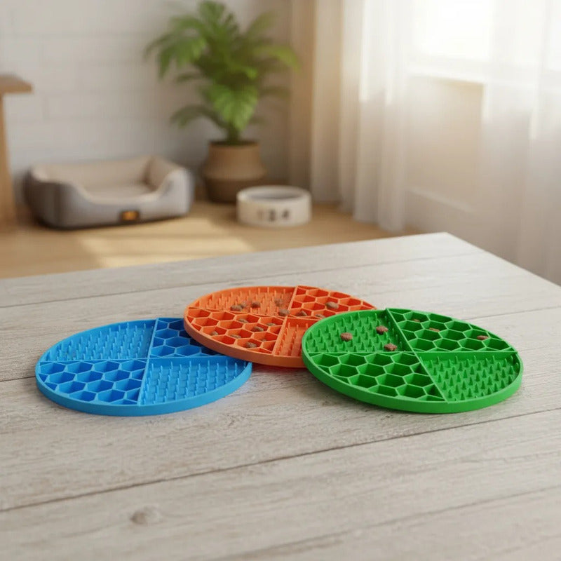 X4 Lickimat Comedero Lento Perro Gato Plato Antiestres Perro Multicolor