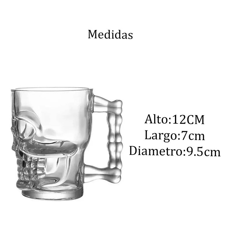 6 Vasos Shoperos Cerveceros Calavera Vaso Cervecero Vidrio